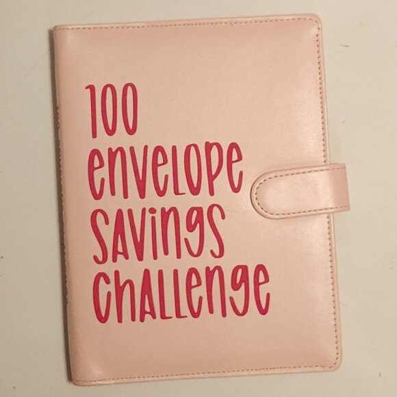 VIRAL 100 Envelope Savings Challenge Binder with Inserts CASH STUFFING PINK - Picture 1 of 4